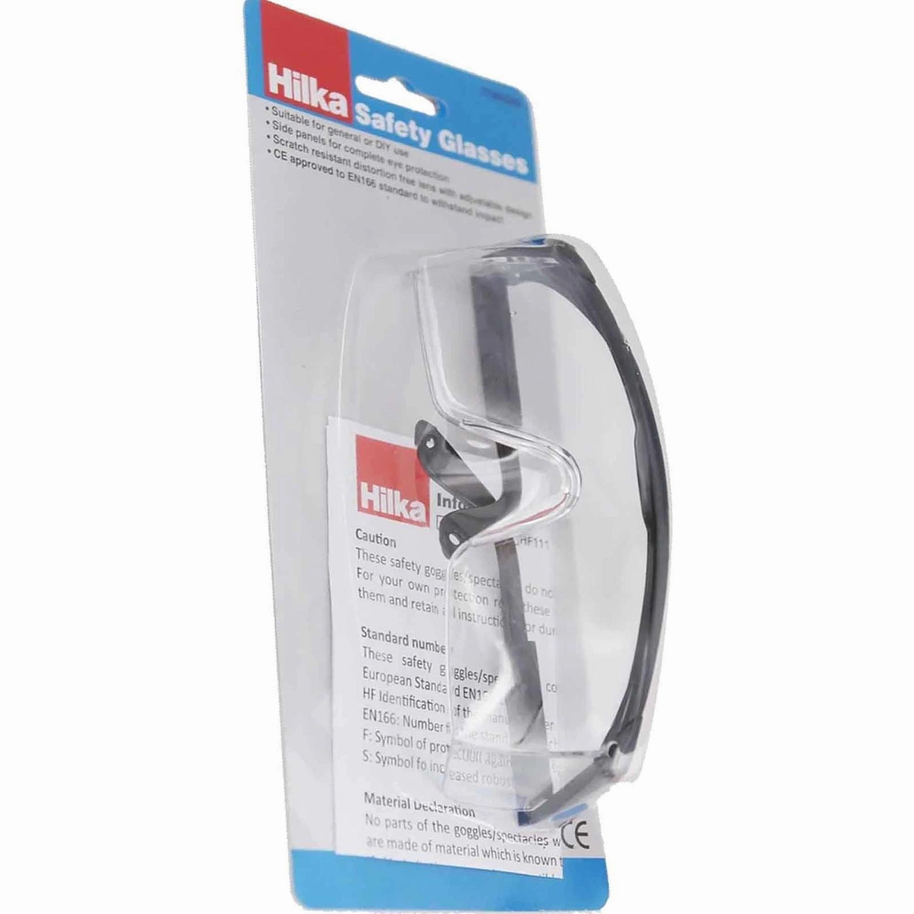 Hilka Safety Glasses - Scratch Resistant Lens with Adjustable Design