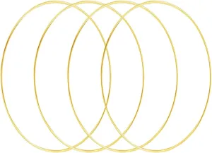 HOHIYA 4 Pcs 20 Inch Metal Floral Hoop Wedding for Table Wreath Rings Large Gold Craft for Making Decor Dream Catcher and DIY Wall Hanging 4mm Wire Taiwan Made