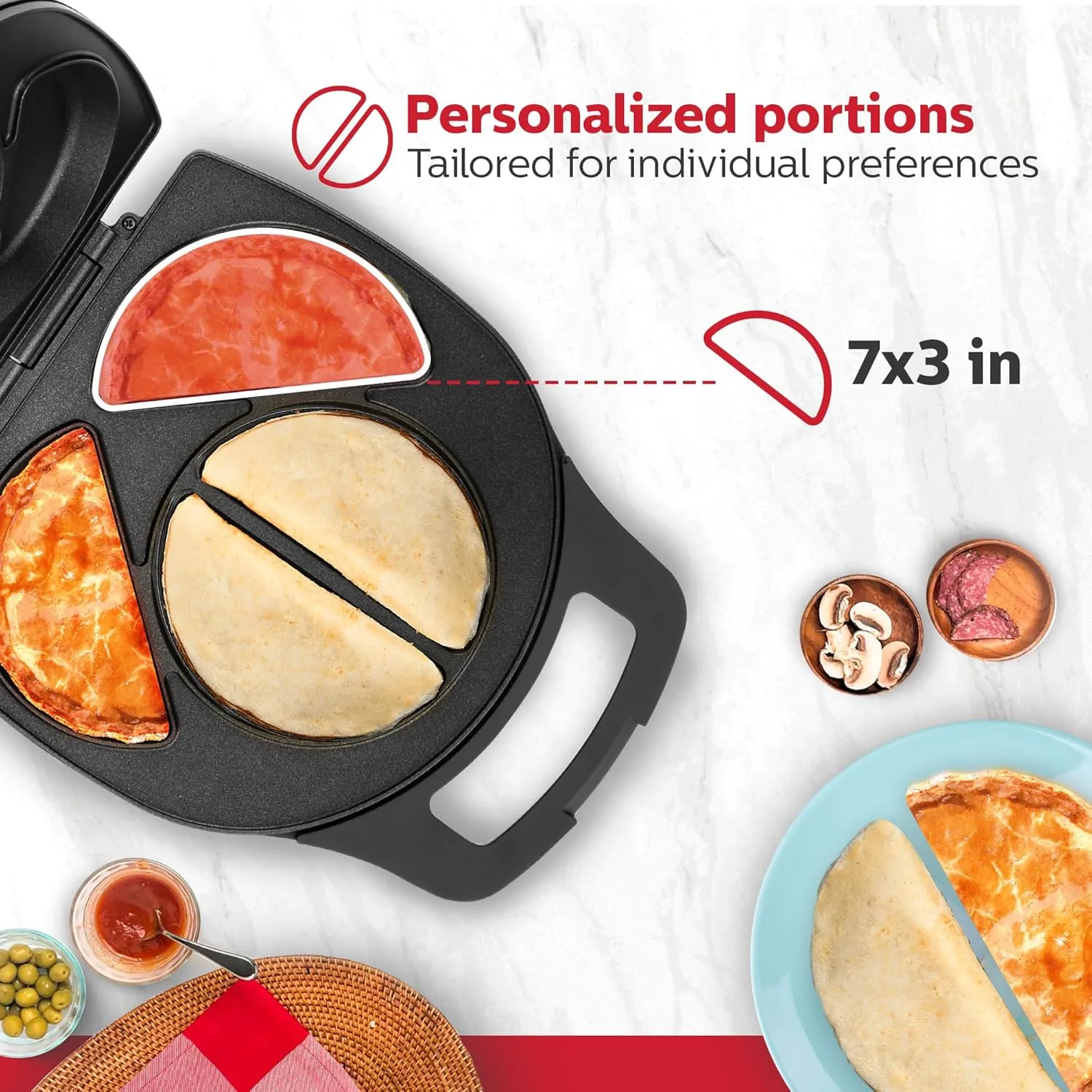 Holstein Housewares - Non-Stick Omelet & Frittata Maker, Stainless Steel - Makes 4 Individual Portions Quick & Easy (Black/Stainless Steel, 4 Section)