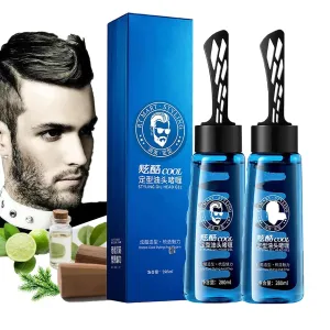 Homezore Hair Styling Gel, 2-In-1 Hair Wax Gel, 2 in 1 Hair Wax Gel with Comb, Long Lasting Fluffy Men Fast Build Hair Salon Styling Gel (2PCS)