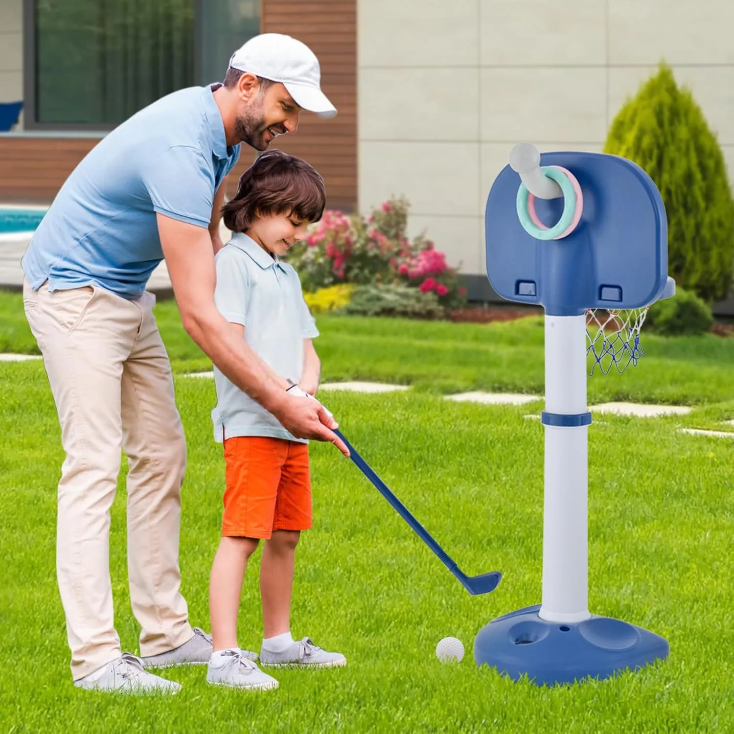 HONEY JOY Kids Basketball Hoop, Outdoor Indoor Mini Basketball Goal Toy Stand, Adjustable Height, Play Game Preschool Birthday Gift, Toddler Basketball Hoop for Boys Girls