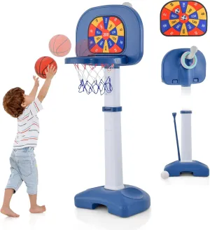 HONEY JOY Kids Basketball Hoop, Outdoor Indoor Mini Basketball Goal Toy Stand, Adjustable Height, Play Game Preschool Birthday Gift, Toddler Basketball Hoop for Boys Girls