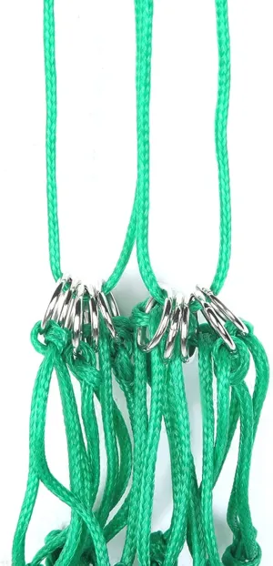 Horse Feed Bag, Horse Accessories Nylon Rope Slow Feed Forage Net Bag with Silver Electroplating Welding Iron Rings Feeder for Full Day Feeding Goat Stall Trailer (Green Medium Size)