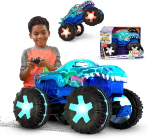 Hot Wheels Monster Trucks 1:15 Scale Mega-Wrex Alive Battery-Powered RC Vehicle with Lights & Sounds
