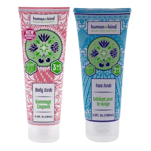 Human Kind Body and Face Scrub Kit Unisex 2 Pc