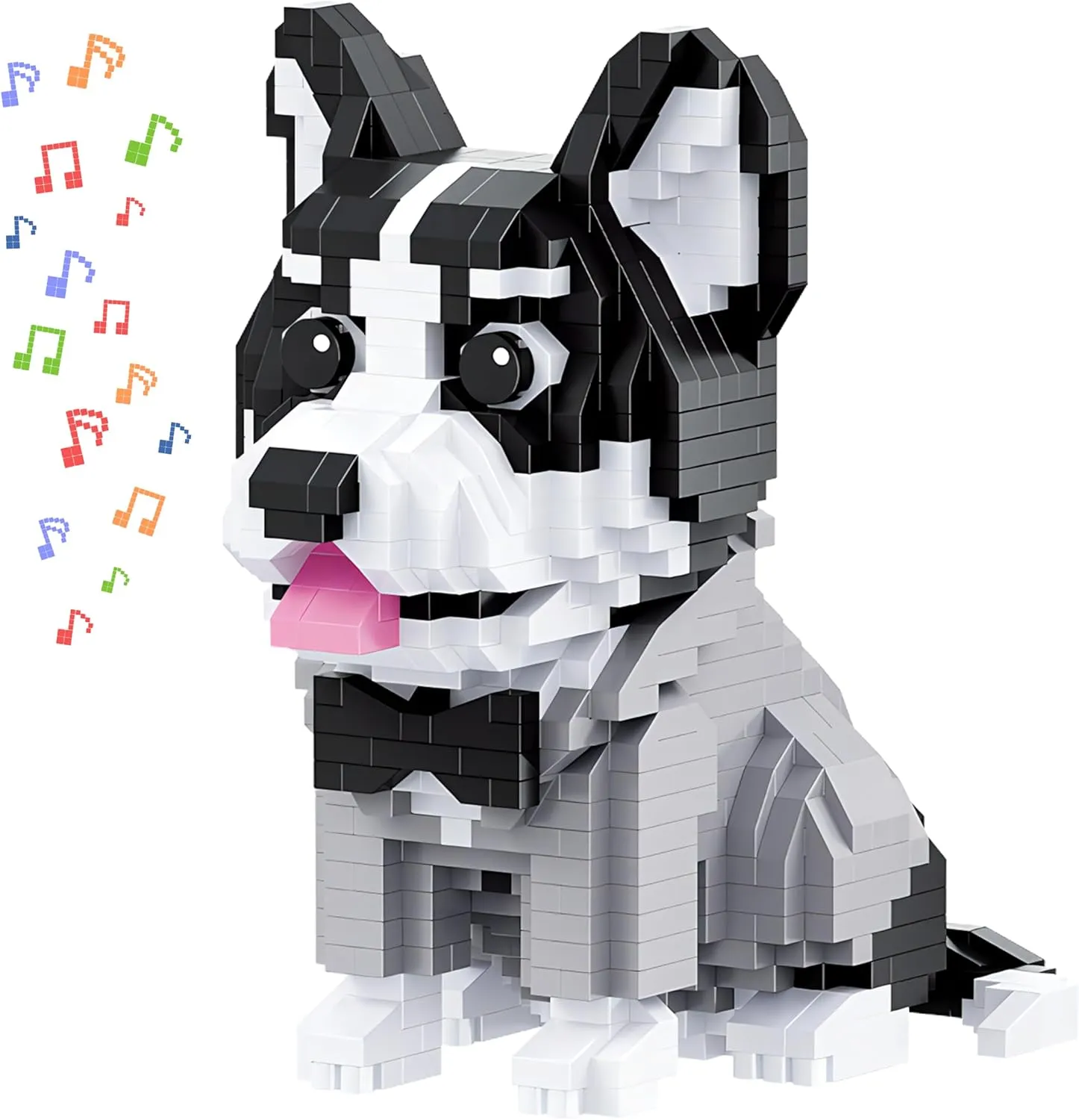 Husky Dog Building Set Toys, 973 Pcs, with Original Scene Music, Gifts for Adults and Children.