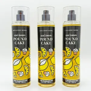 Iced Lemon Pound Cake Bath & Body Bundle | Set of Three Fine Fragrance Mists, 8oz Each