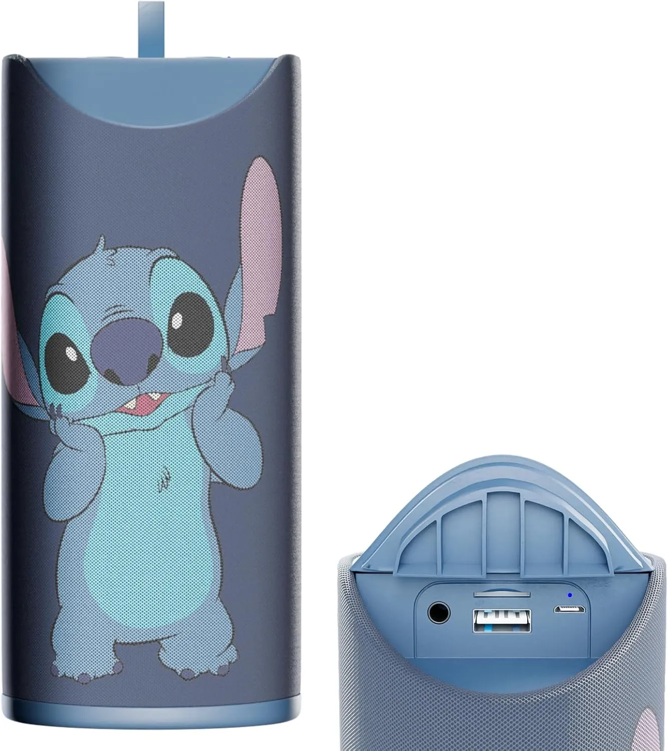 iJoy Disney Lilo and Stitch Wireless Bluetooth Speaker- Splashproof Rechargeable Wireless Speaker with 3 Hours Playtime/SD Slot/FM Radio- Stitch Stuff, Disney Stitch Gifts for Women//Men/All Fans