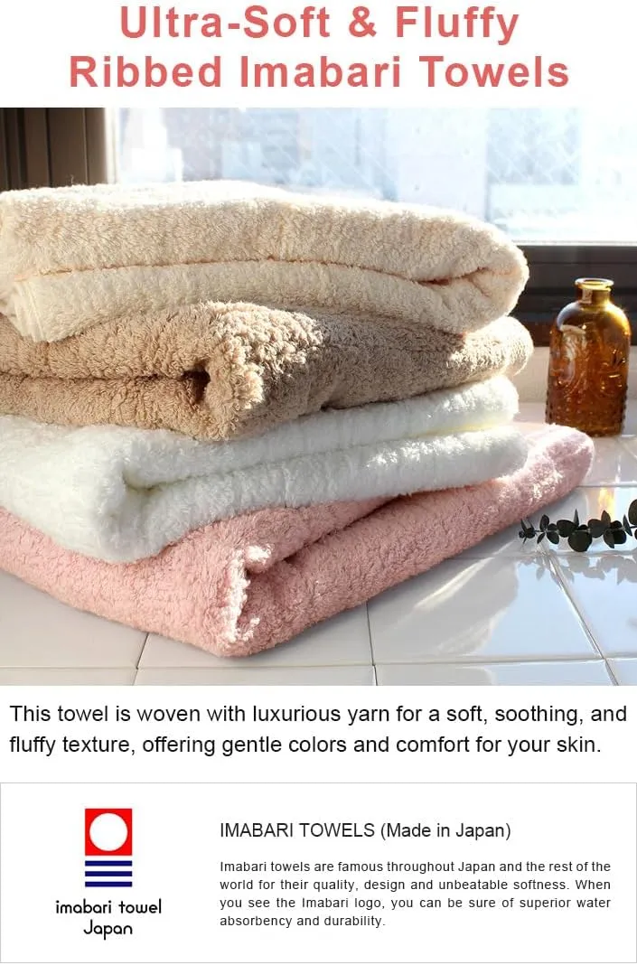 Imabari Towel, 2-Piece Bath Towel Set, Japanese Towels, Soft and Fluffy Towel, Luxury Cotton, Mist Grey