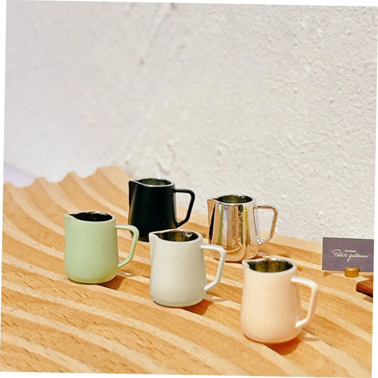 IMIKEYA 2sets 5pcs Mini Coffee Cup Espresso Pitchers Adorable Dollhouse Frothing Mugs Bright Colors for Miniature Displays and Creative Play 5pcs*2