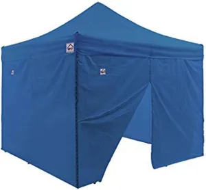 Impact 10' x10' Pop Up Canopy Tent with Sidewalls, Recreational Grade Steel Frame, Includes 2 Sidewalls and 2 Zippered Sidewalls, Roller Bag, Royal Blue
