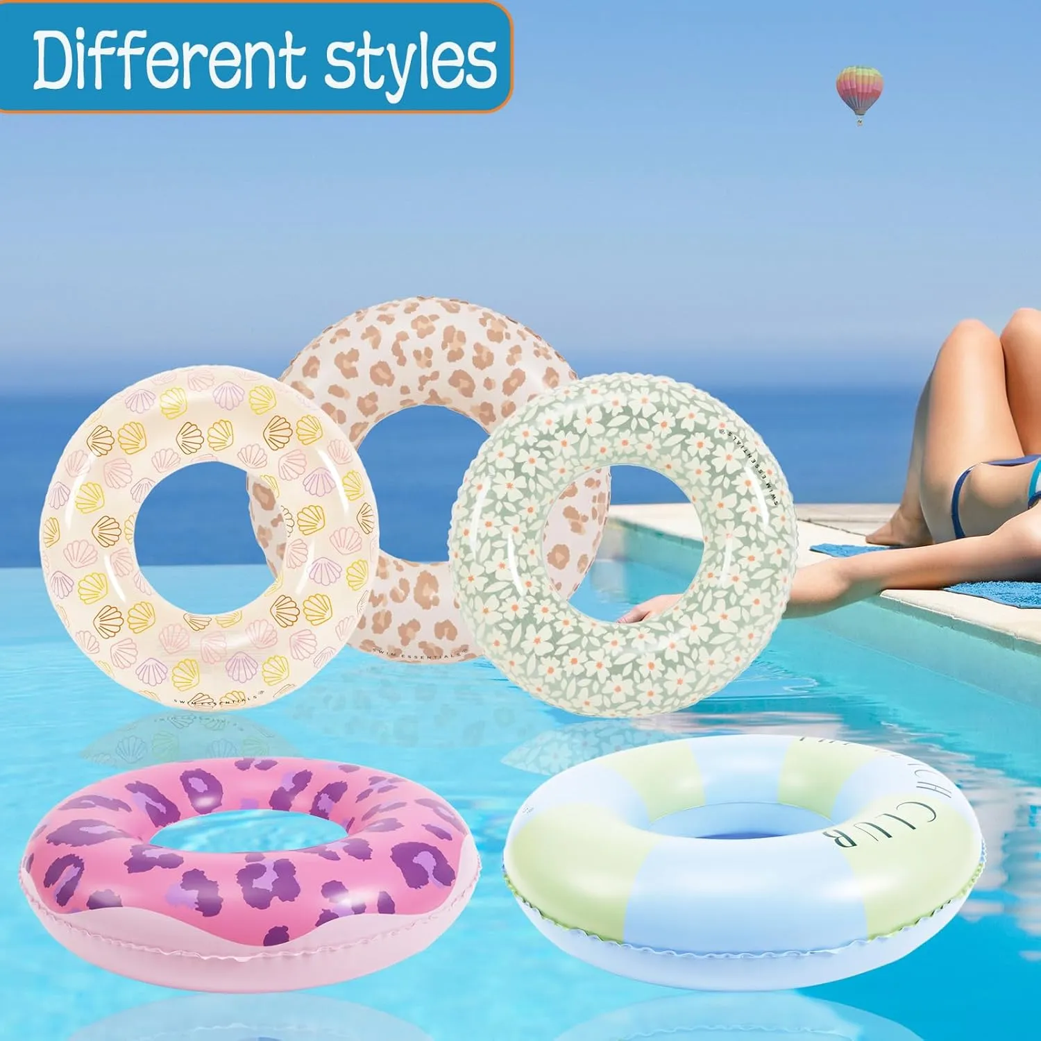 Inflatable Pool Float Tube -35 in Tube Float for Adult,Inflatable Swim Tube Raft Premium Swim Ring Heavy Duty Vinyl Flotation Pool Floats for The Beach, Party, Vacation, UV Resistant - Pool Party
