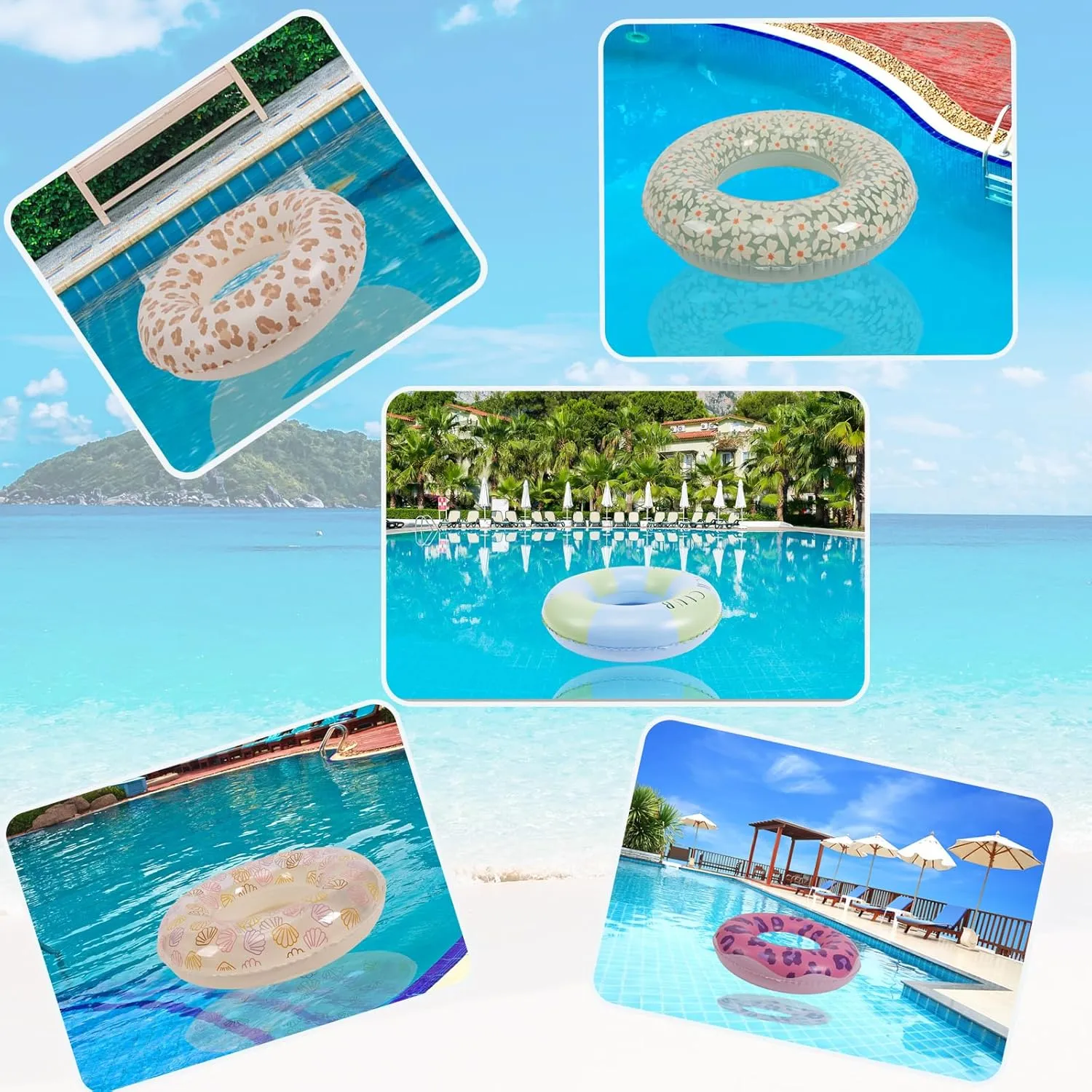 Inflatable Pool Float Tube -35 in Tube Float for Adult,Inflatable Swim Tube Raft Premium Swim Ring Heavy Duty Vinyl Flotation Pool Floats for The Beach, Party, Vacation, UV Resistant - Pool Party