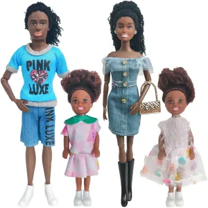 Interactive Family Toy Fun Action Figures Set, Imaginative Educational Family Doll Play, for Kids 3 (Editions E)