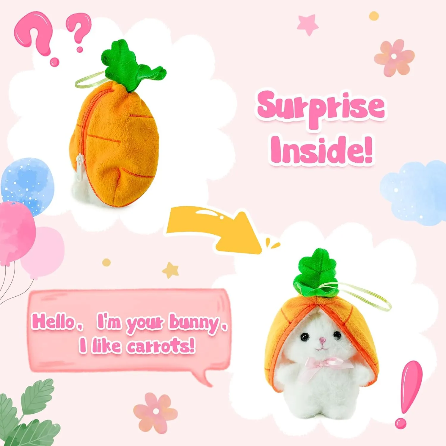 Interactive Plush Bunny Toy Set - Talking & Walking Electric Rabbit Duo with Carrot Surprise - Soft Safe Easter & Birthday Gift for Toddlers & Babies, White
