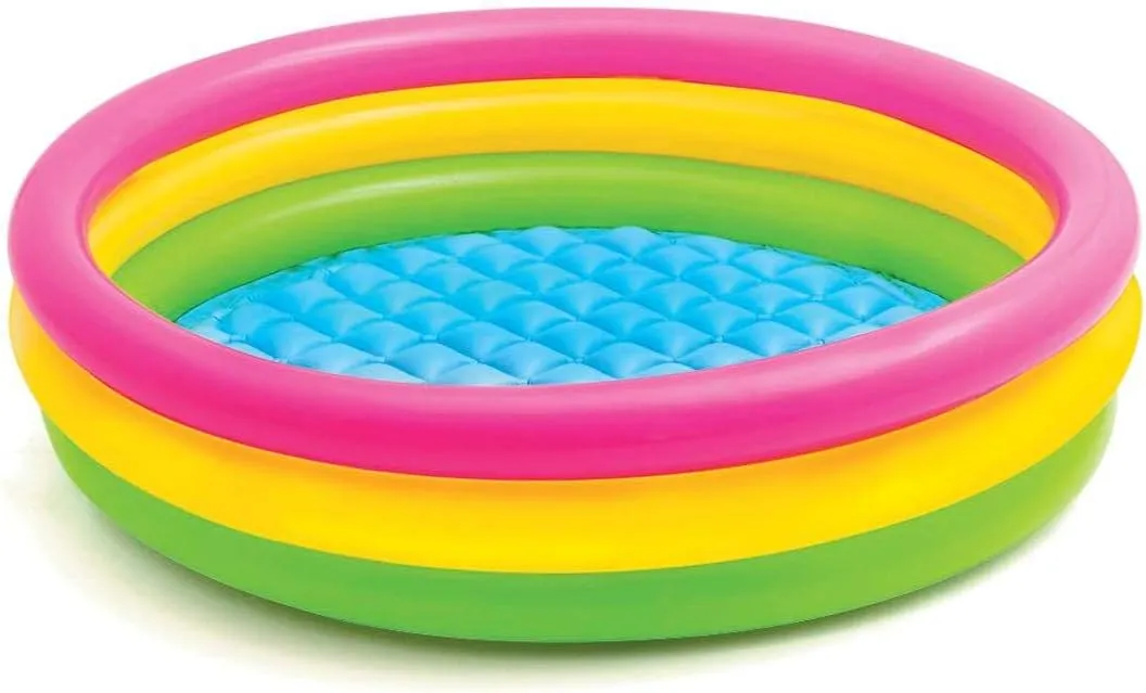 Intex Sunset Glow 45" x 10" Soft Inflatable Colorful Kiddie 3  Swimming Pool