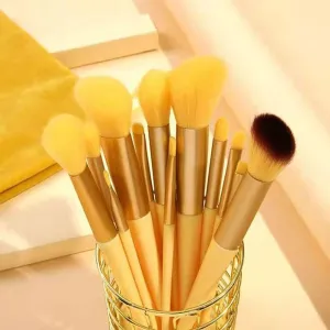 IOCCIOBB 13Pcs A Set Soft Fluffy Makeup Brushes for Cosmetics Foundation Blush Powder Eyeshadow Blending Makeup Brush Tools (Color : Yellow no Bag)
