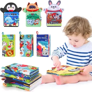 iPlay, iLearn Soft Baby Books 1 Year Old, Babies Animal Cloth Book 6-12 Month, Infant Touch Feel Crinkle Book, Toddler Carseat Crib Bedtime Toy, Newborn Birthday Easter Gift 9 18M 2 3 Yr Kid Boy Girl