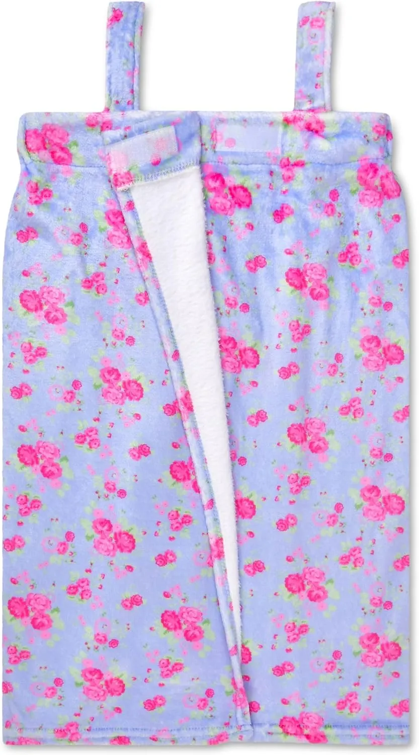 iscream Big Girls' Silky Soft Plush Spa Wrap for Home, Travel, Summer Camp - Boho Bliss Collection