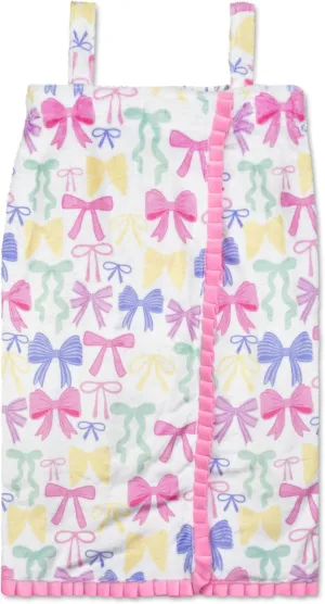 iscream Big Girls' Silky Soft Plush Spa Wrap for Home, Travel, Summer Camp - Pastel Dreams Collection