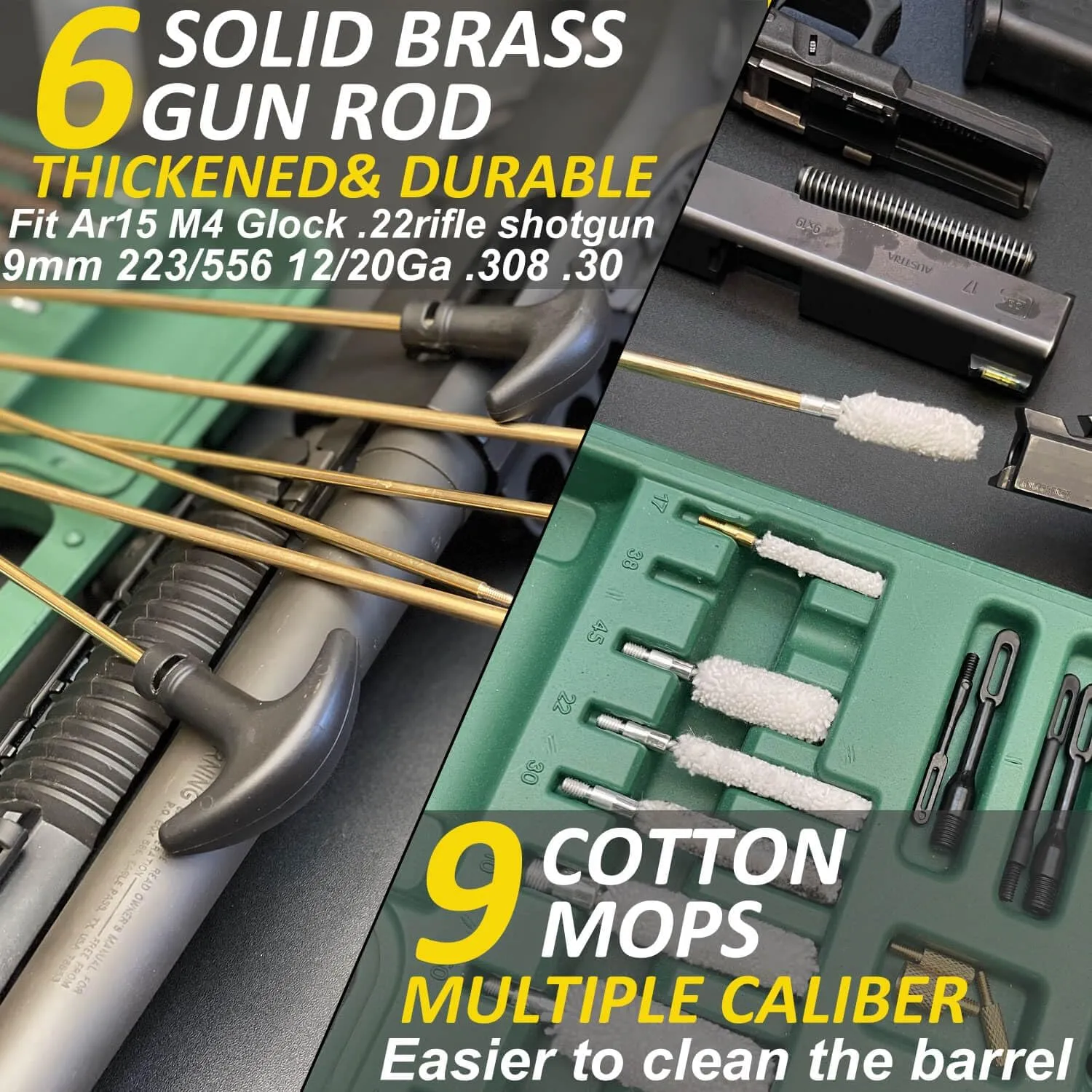iunio Gun Cleaning Kit, Universal Gun Cleaning Kit for All Caliber Shotgun Pistol Rifle Cleaning Kit with Mat Portable Case