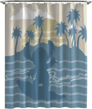 Jay Franco Disney Lilo and Stitch Shower Curtain - Licensed Bathroom Décor for Kids or Teens - 70 x 72 Inch Washable Fabric Curtain