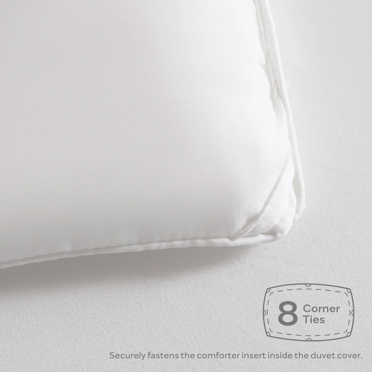 JELLYMONI Queen Comforter Set - White Striped Tufted Bedding Set for All Seasons, Fluffly Comforter (90"x90") with Pillow Shams (20"x26" 2")