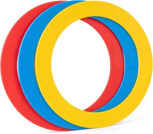Juggling Rings Set of 3，Learn to Juggle with Juggling Rings for Beginners & Professionals，9.5" Diametert (Blue/Red/Yellow)