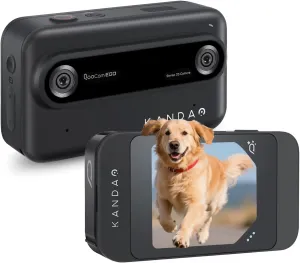 KanDao QooCam Ego - 3D VR Camera, 24MP 3D Photos/4K 60FPS Videos, Compatible with VR Headsets, AR Glasses & Projectors, Black Camera Only