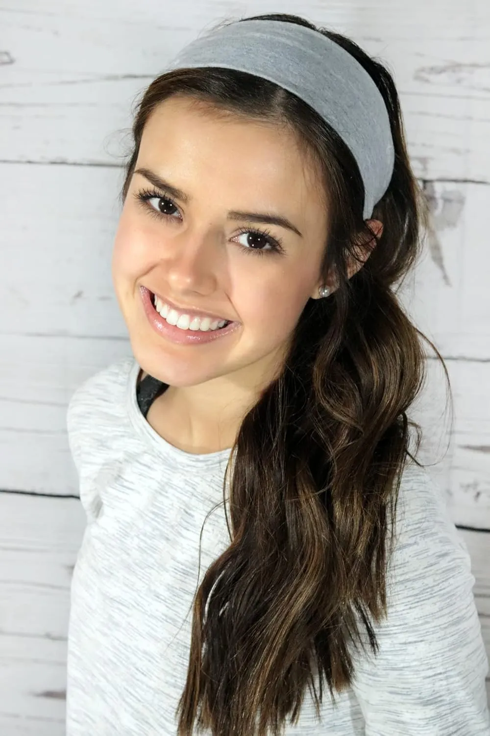 Kenz Laurenz Soft and Stretchy Elastic Cotton Headbands, Pack of 12, Hot Pink
