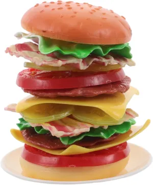 KICHOUSE Hamburger Stacking Interactive Balance Game for Fun Learning Activity with Burger Building Blocks for Skill Development