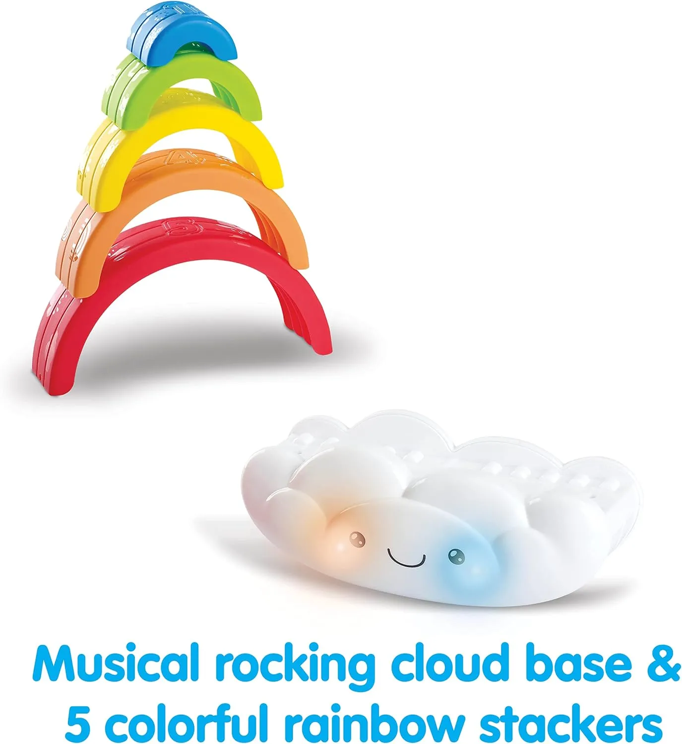 Kidoozie Musical Stack & Learn Rainbow - Stacking Activity Toy for Infants and Toddlers 6-24M - Motion Activated Lights and Sounds - Encourages Early Learning and Fine Motor Skills