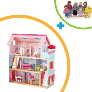 Kids Explore Alana Wooden Dolls House with Accessories