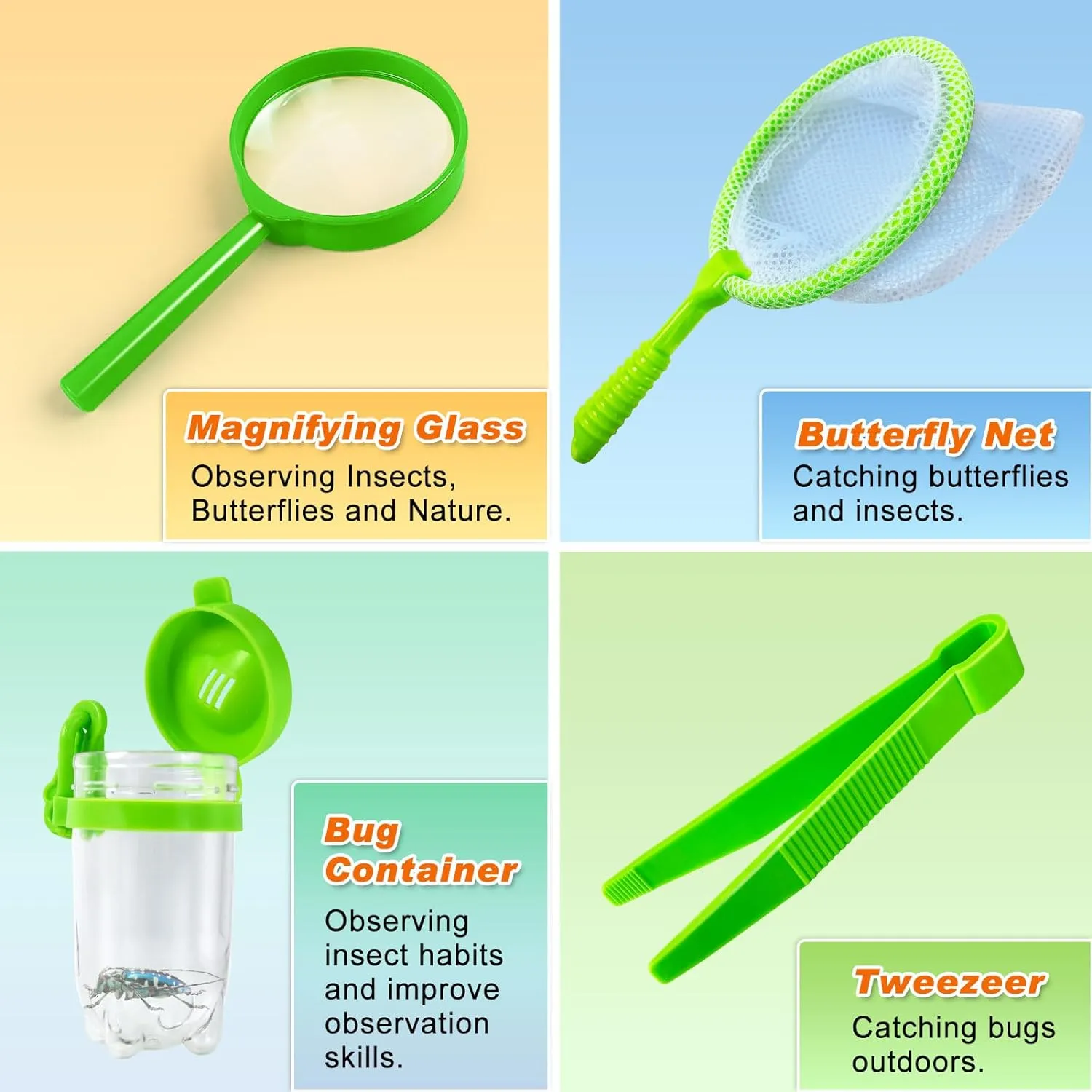 Kids Explorer Kit & Bug Catcher Kit, Kids Camping Gear for Kids, Outdoor Exploration Set with Vest & Hat, Ideal Outdoor Camping Adventure Toys for Boys Girls