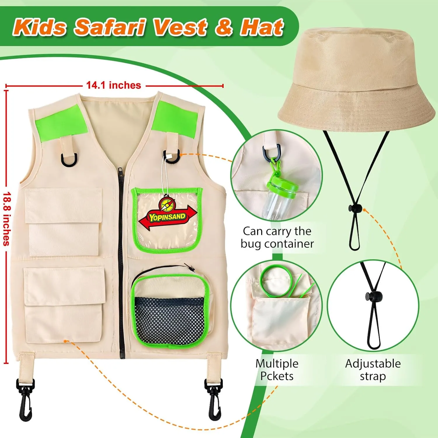 Kids Explorer Kit & Bug Catcher Kit, Kids Camping Gear for Kids, Outdoor Exploration Set with Vest & Hat, Ideal Outdoor Camping Adventure Toys for Boys Girls