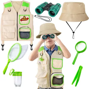 Kids Explorer Kit & Bug Catcher Kit, Kids Camping Gear for Kids, Outdoor Exploration Set with Vest & Hat, Ideal Outdoor Camping Adventure Toys for Boys Girls