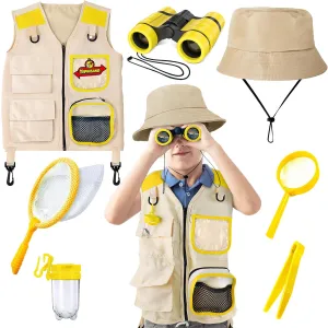 Kids Explorer Kit & Bug Catcher Kit, Kids Camping Gear for Kids, Outdoor Exploration Set with Vest & Hat, Ideal Outdoor Camping Adventure Toys for Boys Girls