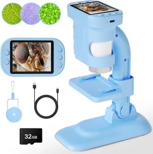 Kids Microscope - Mini Handheld Microscope for Kids, Portable Pocket Digital Toys for Girls Boys Birthday