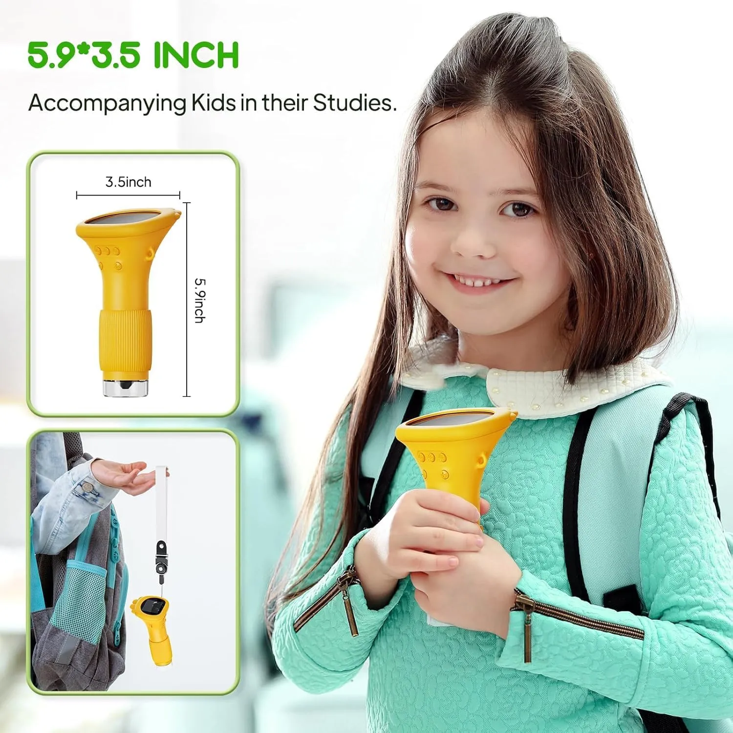 Kids Microscope, Portable Pocket Microscope for Kids 2'' Inch Screen - 200X Zoom Mini Handheld Microscopes 3 Levels Light Adjustment, Christmas Birthday Gifts for Age 3-8 | 8-12 Girls & Boys