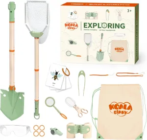 Kids Outdoor Explorer Kit, 11PCS Bug Catching Kit with Butterfly Net, Shovel，Magnifying Glass, Bug Catchers，Outdoor Explorer Kit Toys for Kids Age 3 