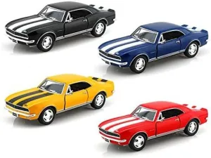 KiNSMART 1967 Chevy Camaro Z28 Classic Set of 4 w/Race Strips 5" 1:37 Scale Die Cast Metal Model American Muscle Car