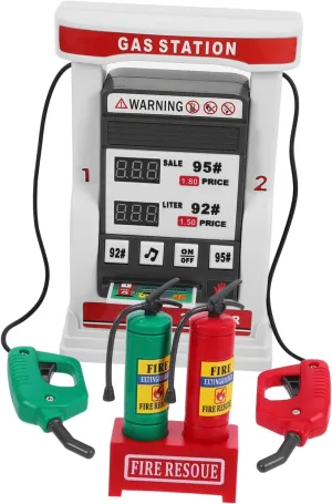 Kisangel 1Set Educational Gas Station Multi Function Voice Counting Model for DIY Plaything with Self Service Design Car Station Playset