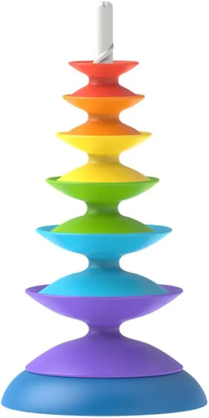 Kisangel Rainbow Stacking Colorful Rings for Educational Fun for Color Recognition and Imagination Development Safe Interactive Play