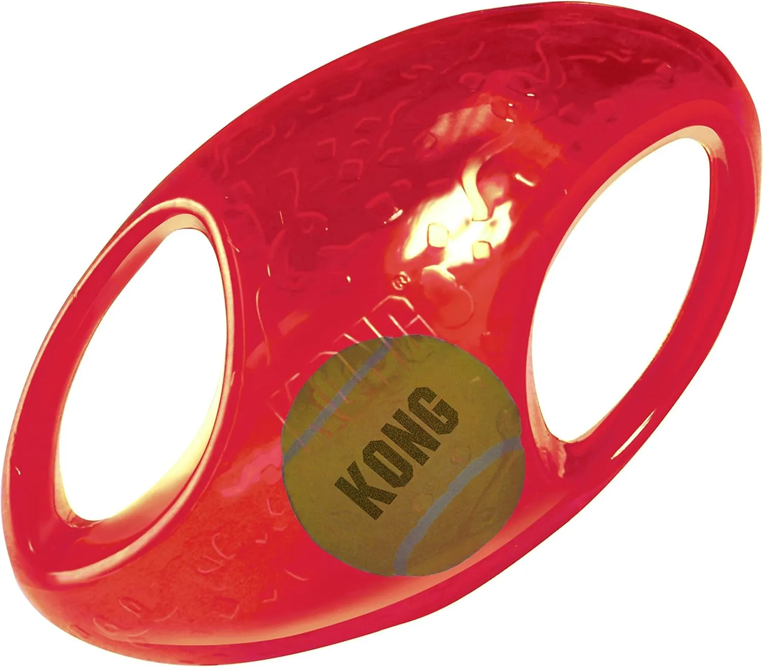 KONG Jumbler Football - Interactive Dog Toy for Dog & Puppy Playtime - Fetch Toy with Tennis Ball - Dog Supplies for Engaging Play (Medium/Large)