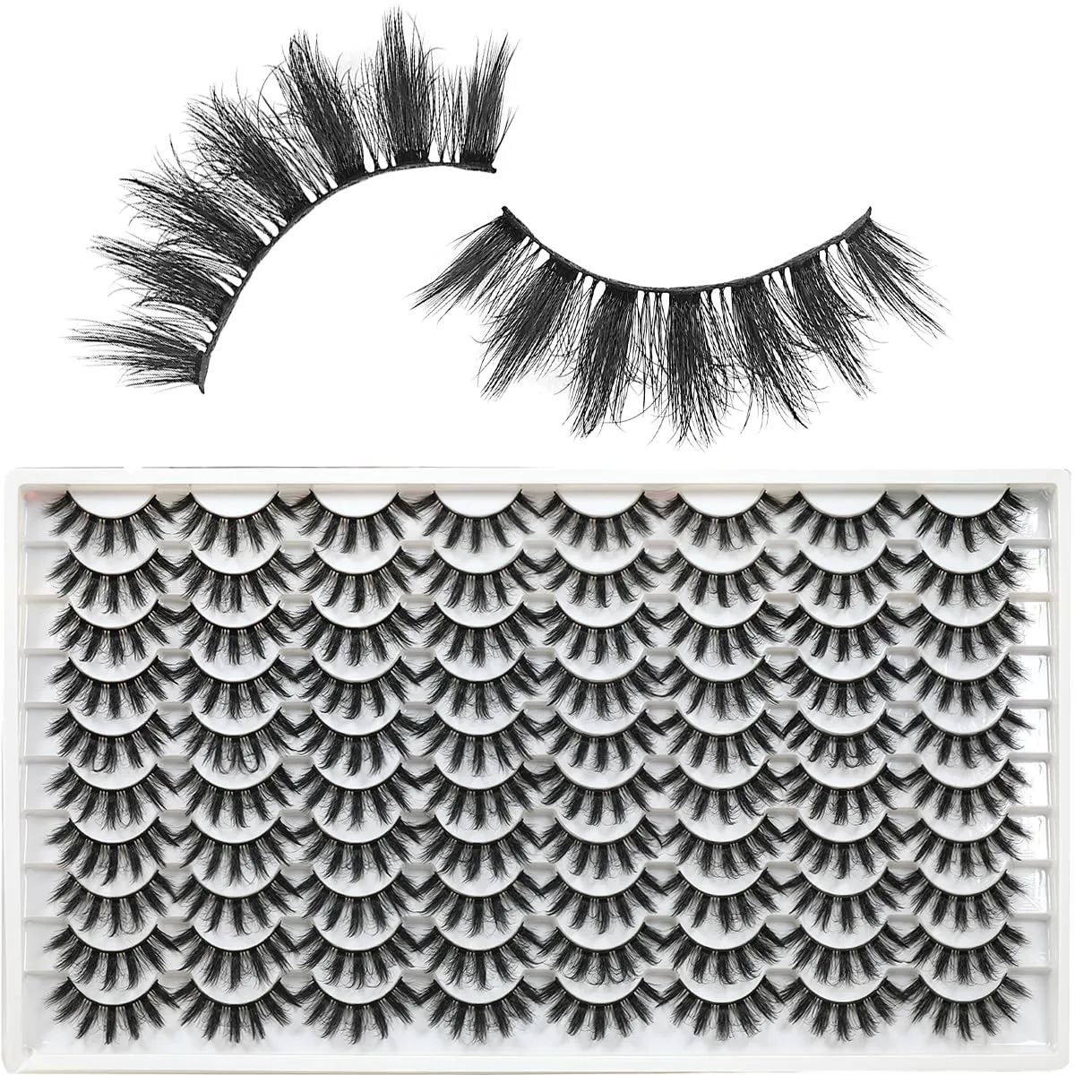 KSYOO False Eyelashes 40 Pairs 3D Fluffy Lashes Pack Bulk Wholesale Strip Lashes