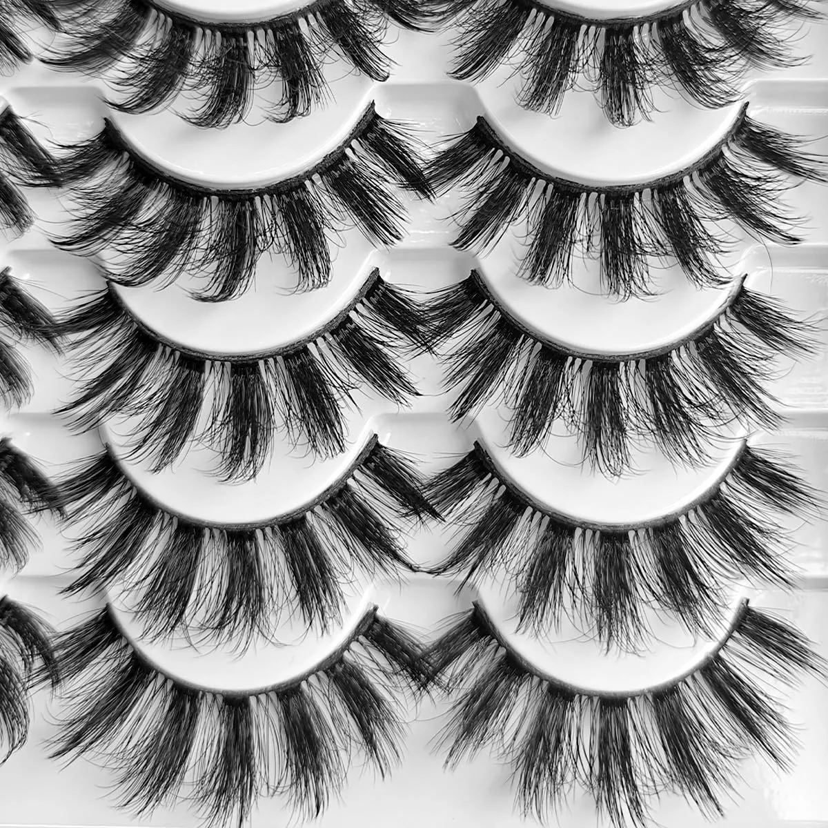 KSYOO False Eyelashes 40 Pairs 3D Fluffy Lashes Pack Bulk Wholesale Strip Lashes