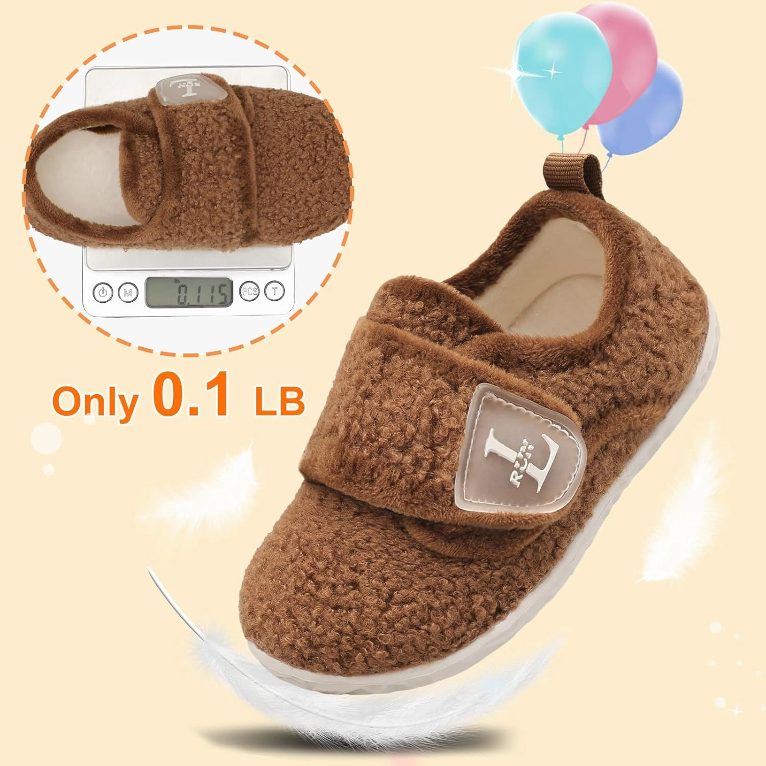 L-RUN Toddler Slippers for Girls Boys Warm Household Shoes Kids Winter Slippers with Microfleece Lining for Indoor Outdoor