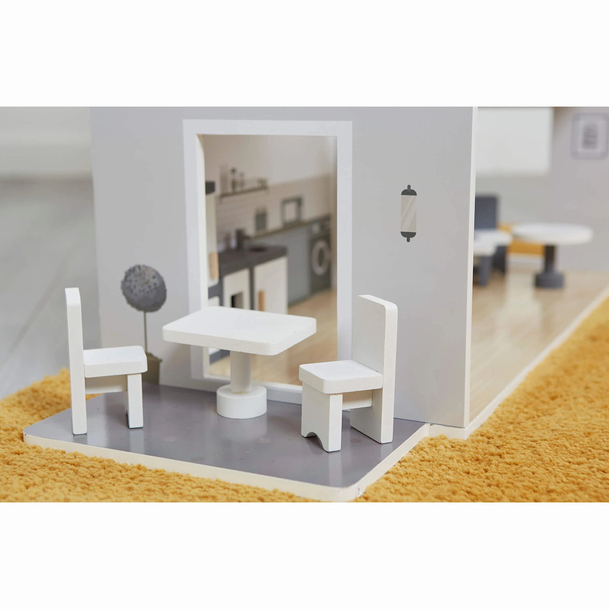 Large Montessori Detailed & Realistic Wooden Dolls House | 3 Storey Dollhouse | 18 Furniture Pieces