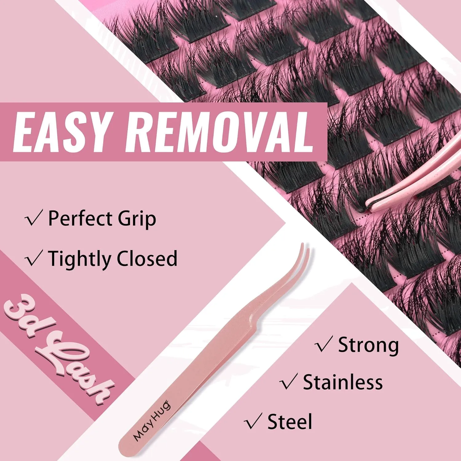 Lash Clusters Kit, 144PCS 3D Fluffy Lash Clusters 10-18mm Eyelash Clusters with 10ml Bond and Seal, 5ml Lash Remover, Lash Tweezers, Soft & Lightweight & Easy to apply (Dramatic Kit)