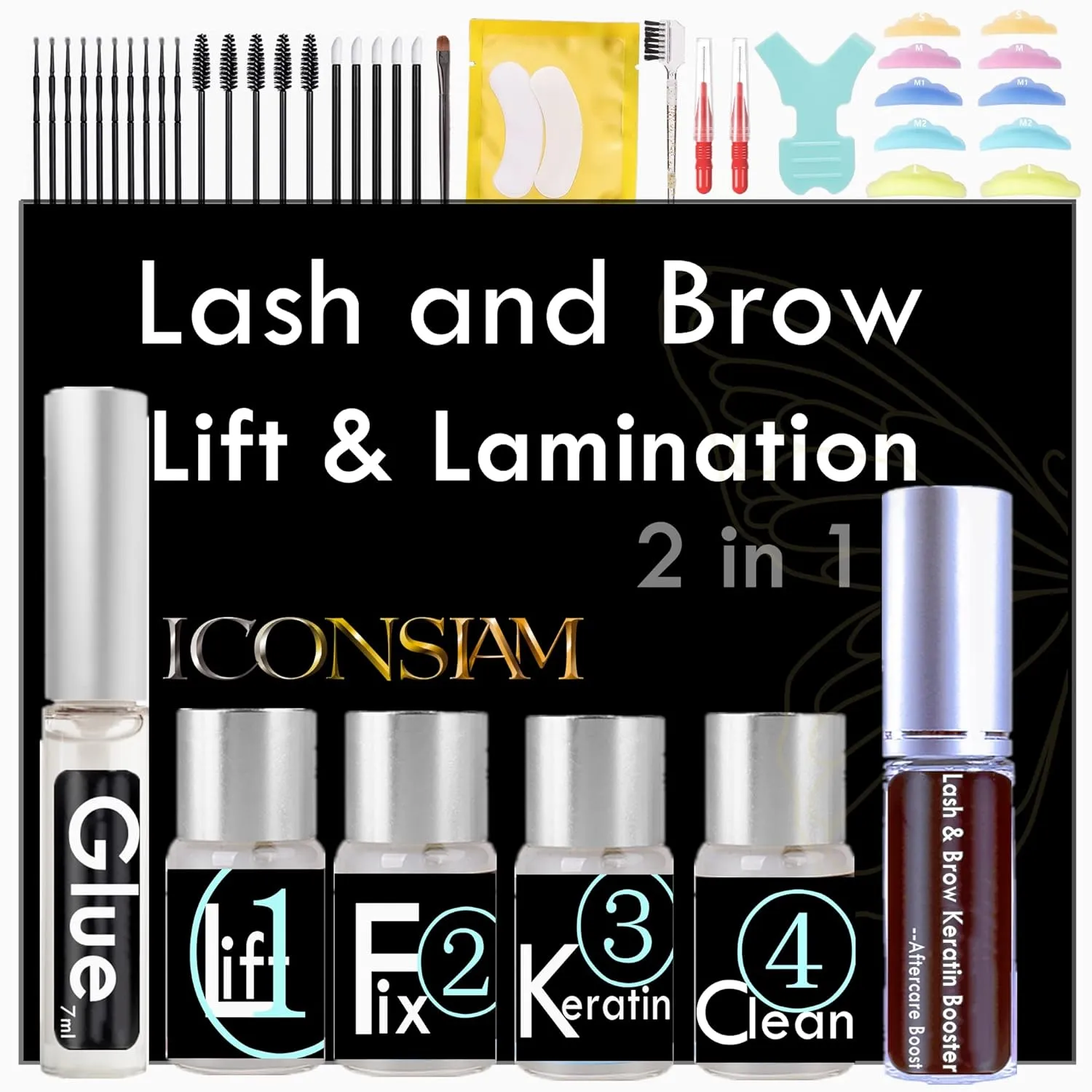 Lash Lift Brow Lamination 2 in 1, Rapid Eyelash and Eyebrow Lifting Kit, DIY Perming Lashes at Home Or Salon Usage Be Eye Voluminous for 6 Weeks about 10 Applications (5ml-Portable Lash & Brow Lift)